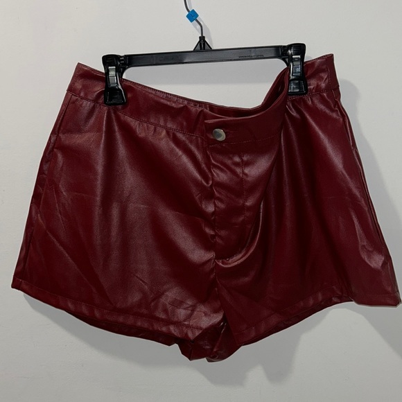 SHEIN Pants - Red leather shorts